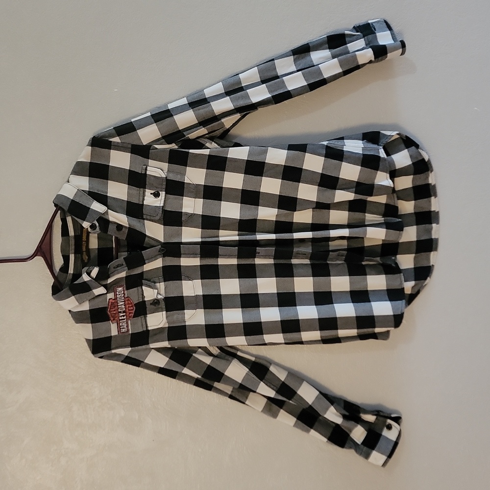 SMALL, BUTTON-UP FLANNEL EMBROIDERED LOGO HARLEY-DAVIDSON